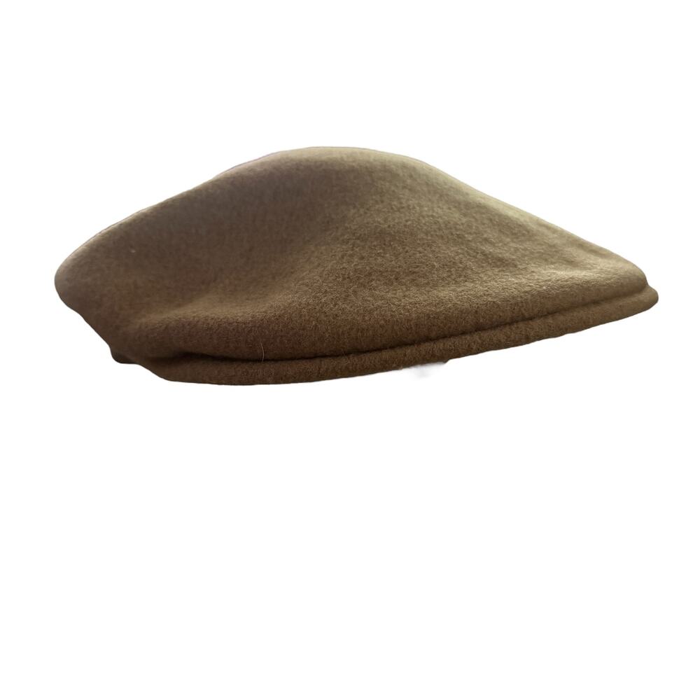 Vintage Kangol Men Flat Newsboy Beige Cap 100% Virgin Wool Made In England